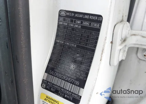 2016 Land Rover Discovery Sport Hse из США, поврежденный, VIN SALCR2BG9GH577199